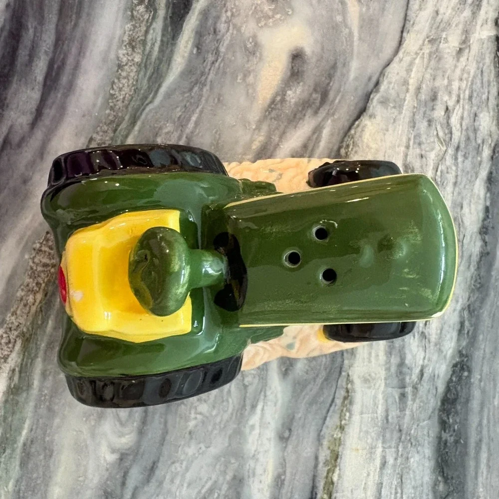 Vintage John Deere Green Ceramic Heritage Tractor Salt or Pepper Shaker